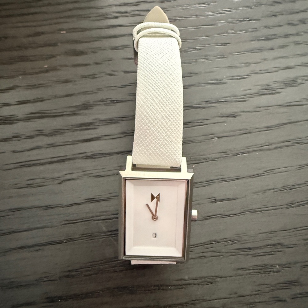 MVMT Women's Ivory Rectangular Watch with Kate Spade Band